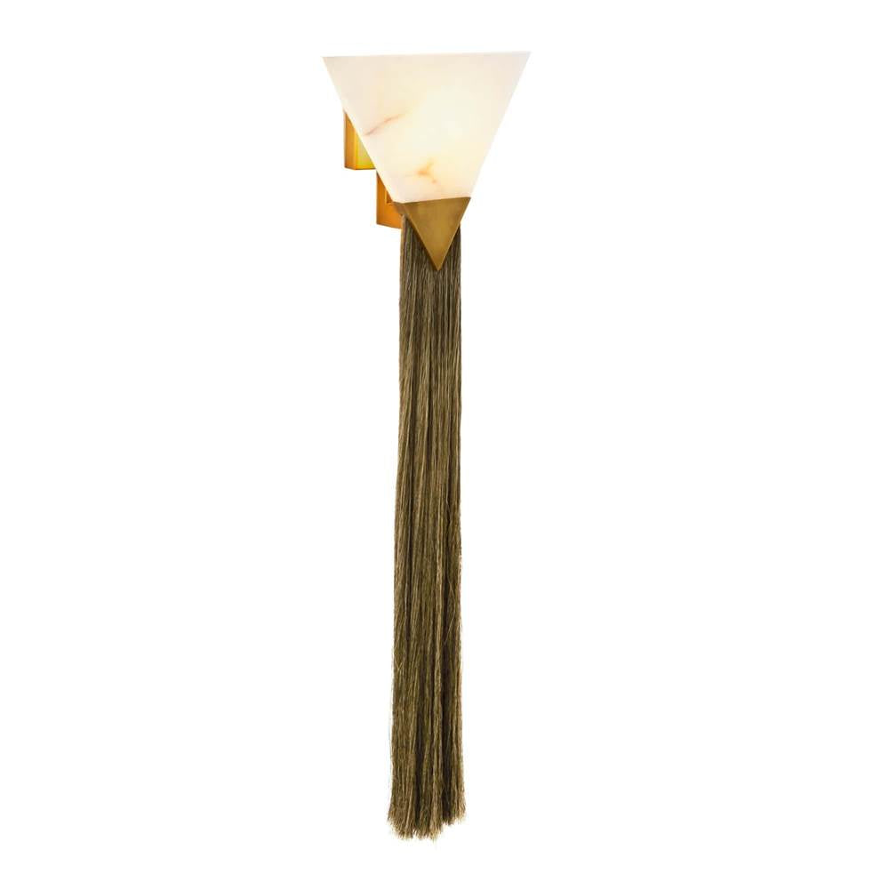 Arteriors Home 49539  1 Light/white Alabaster/antique Brass/gray Microfiber Image 3