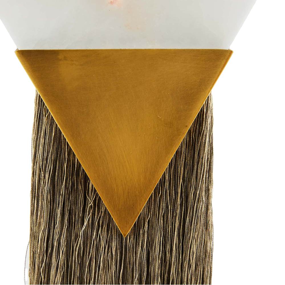 Arteriors Home 49539  1 Light/white Alabaster/antique Brass/gray Microfiber Image 2