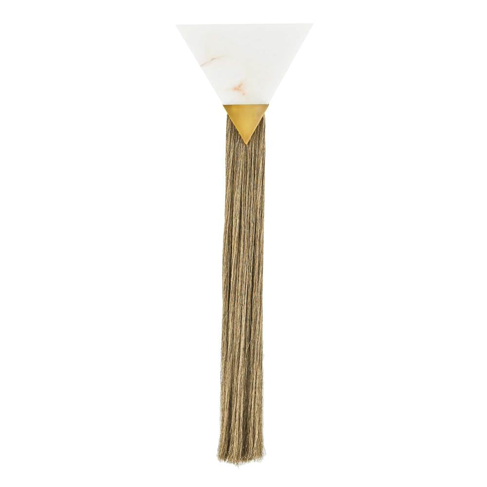 Arteriors Home 49539  1 Light/white Alabaster/antique Brass/gray Microfiber Image 1