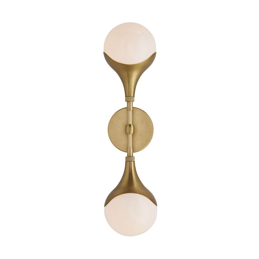 Arteriors Home  2 Light/antique Brass/opal Glass