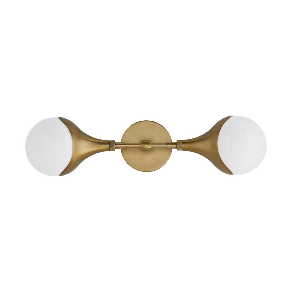 Arteriors Home 49637  2 Light/antique Brass/opal Glass Image 4