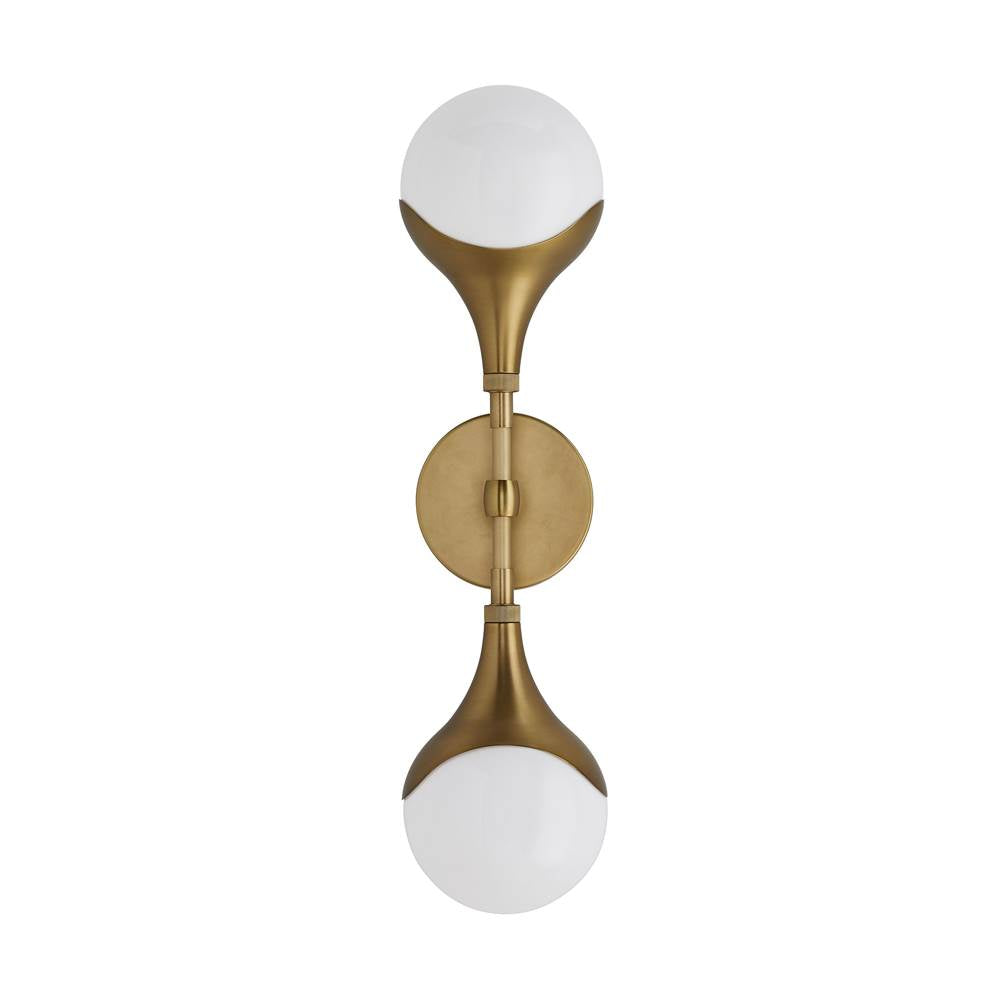 Arteriors Home 49637  2 Light/antique Brass/opal Glass Image 1