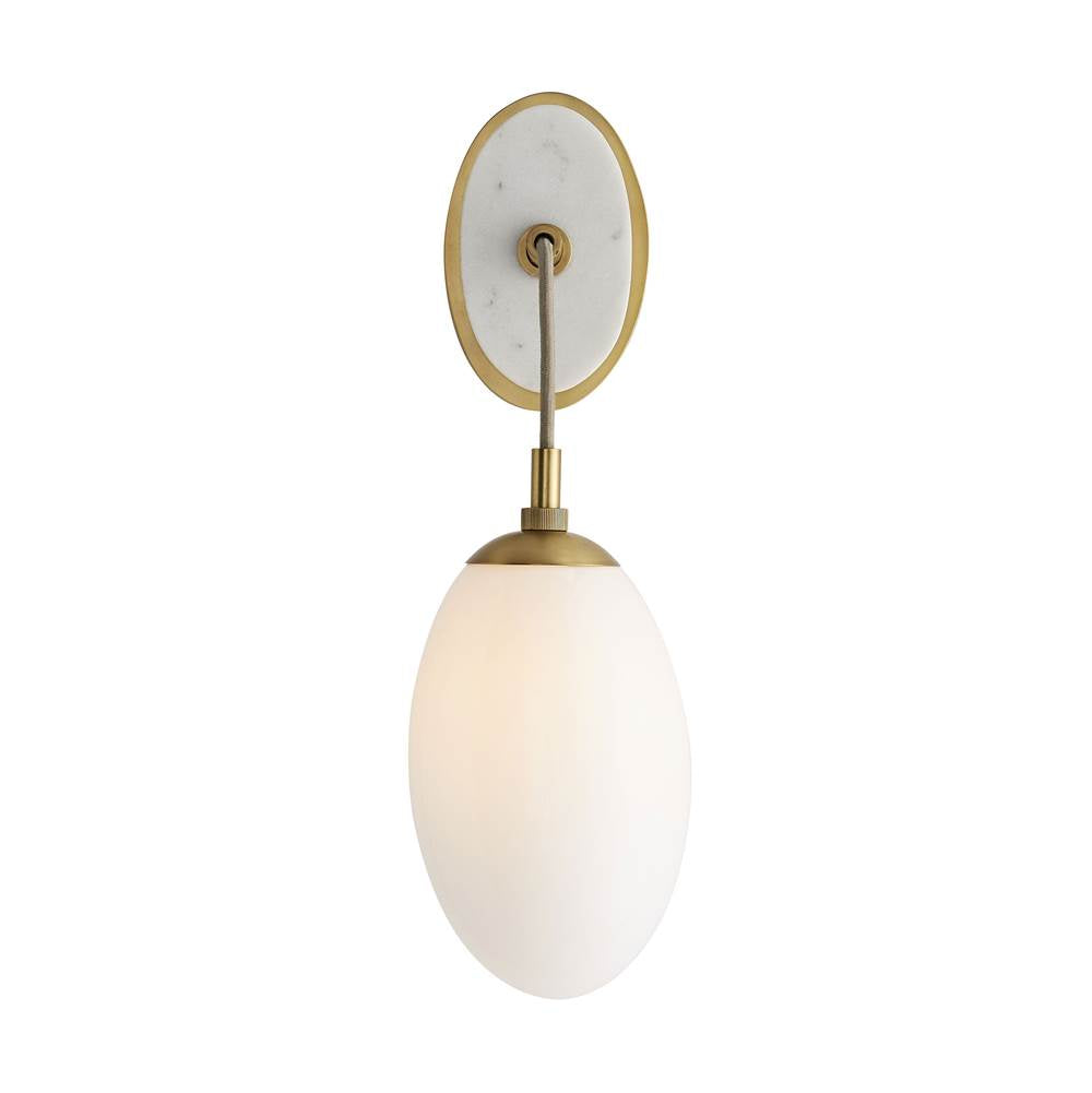 Arteriors Home  1 Light/opal Glass/antique Brass/white Marble