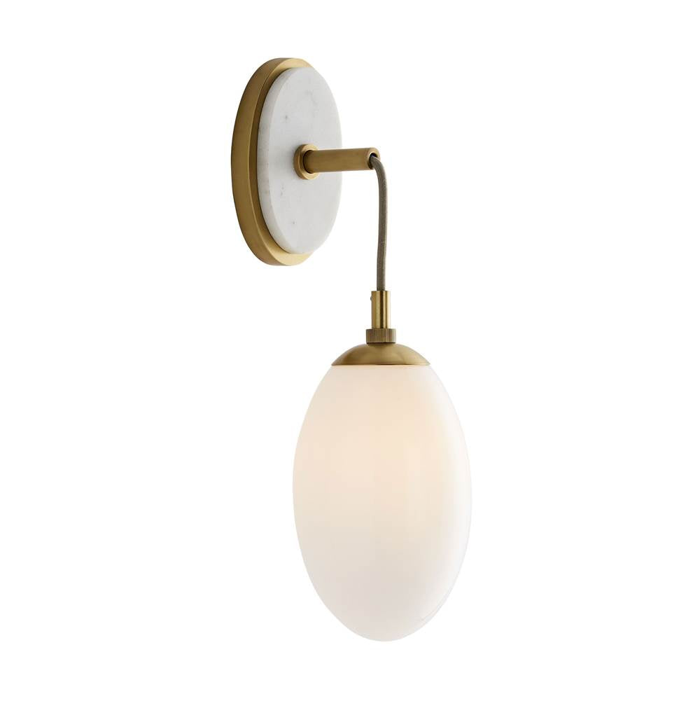 Arteriors Home 49648  1 Light/opal Glass/antique Brass/white Marble Image 3