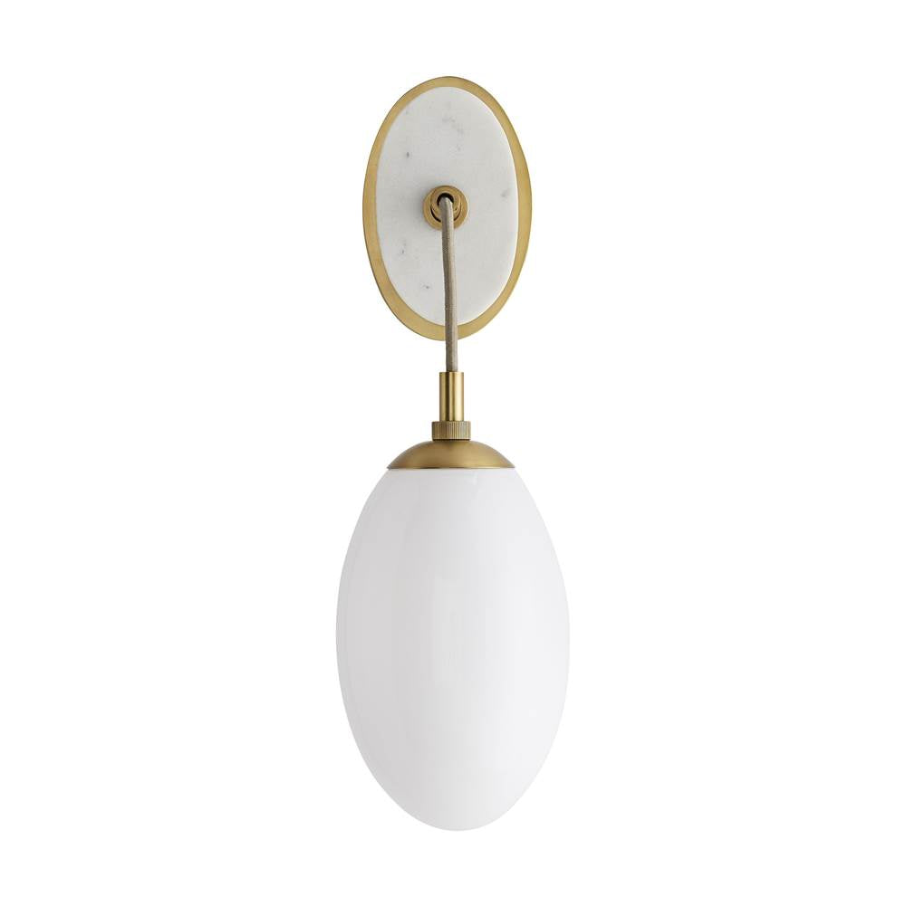 Arteriors Home 49648  1 Light/opal Glass/antique Brass/white Marble Image 1