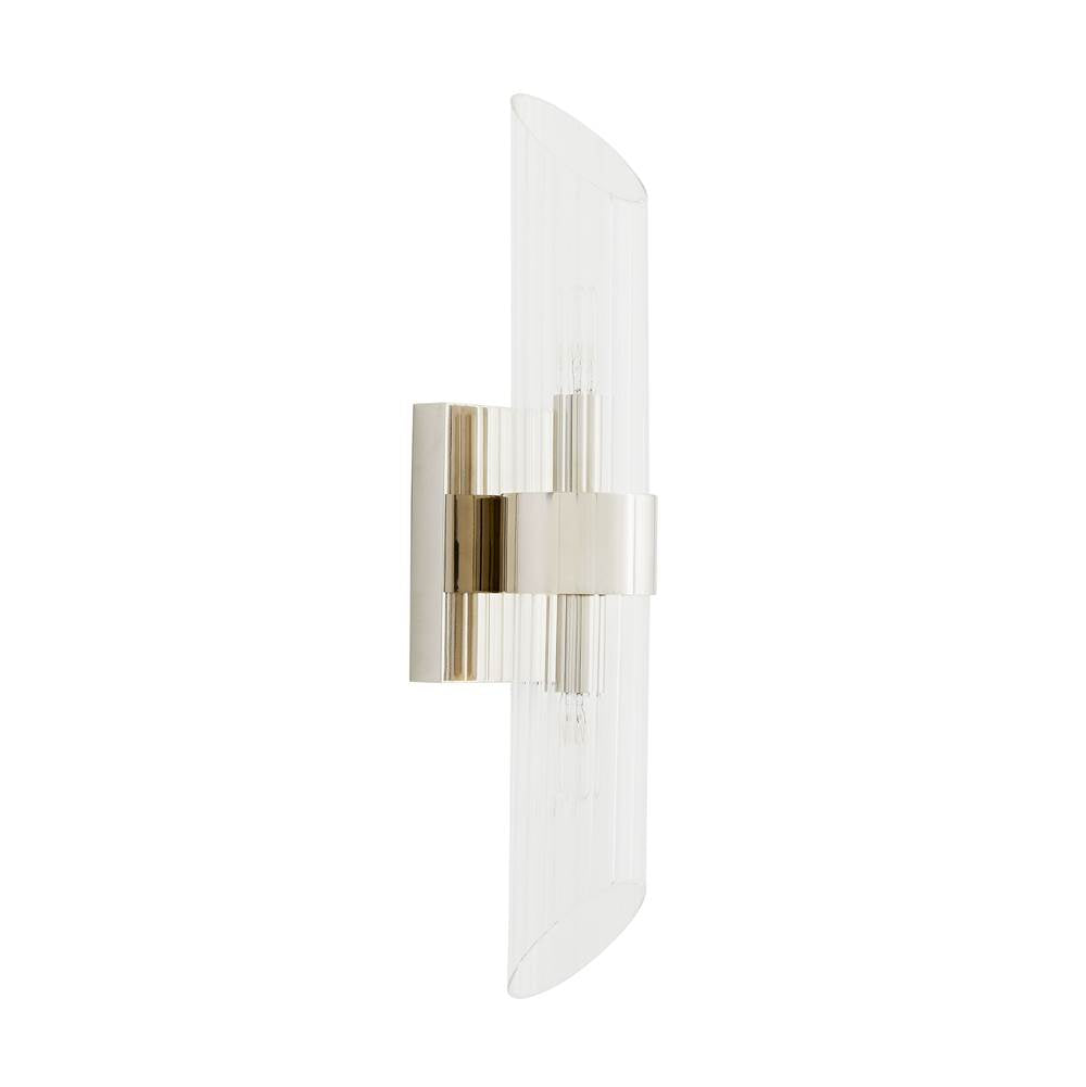 Arteriors Home 49686  2 Light/polished Nickel/clear Ribbed Glass Image 4