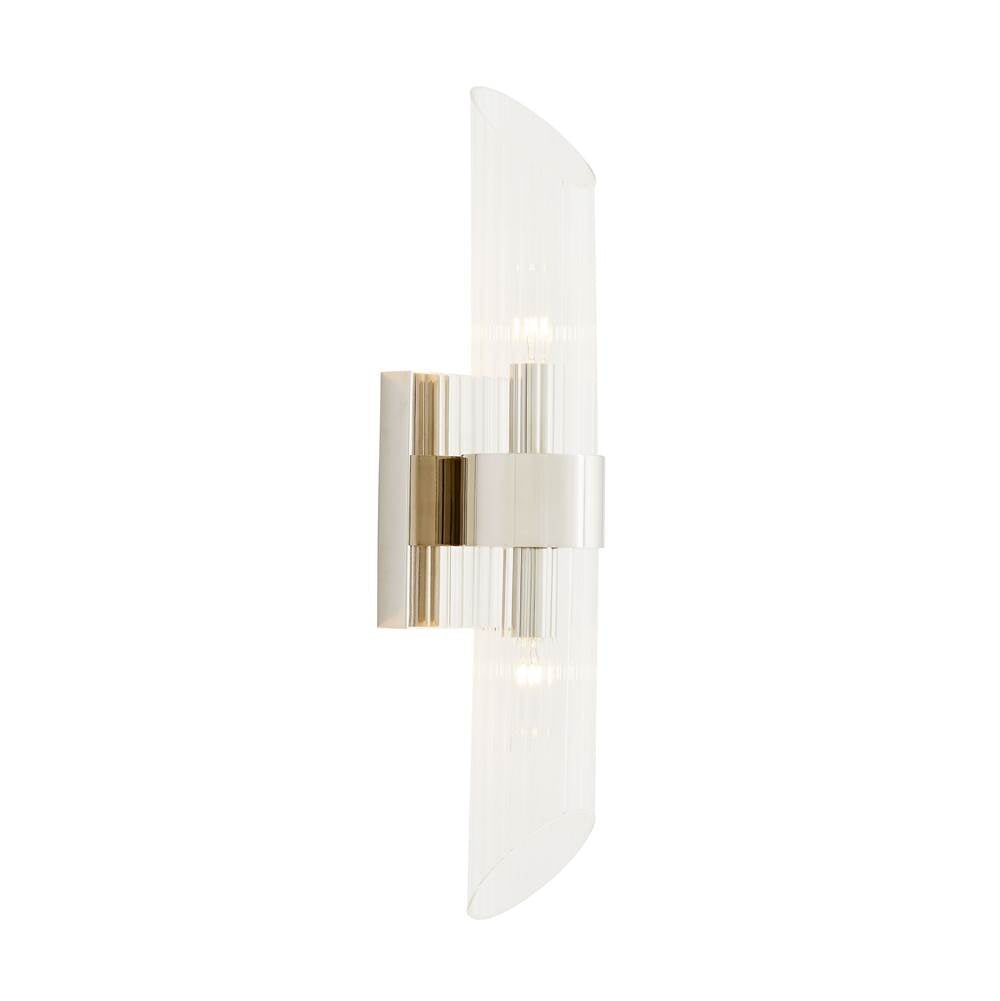 Arteriors Home 49686  2 Light/polished Nickel/clear Ribbed Glass Image 3