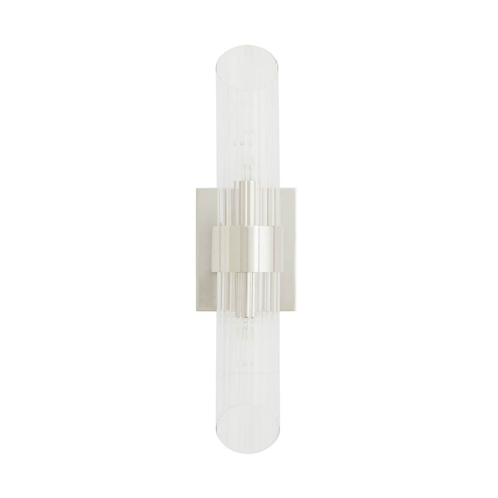Arteriors Home 49686  2 Light/polished Nickel/clear Ribbed Glass Image 1