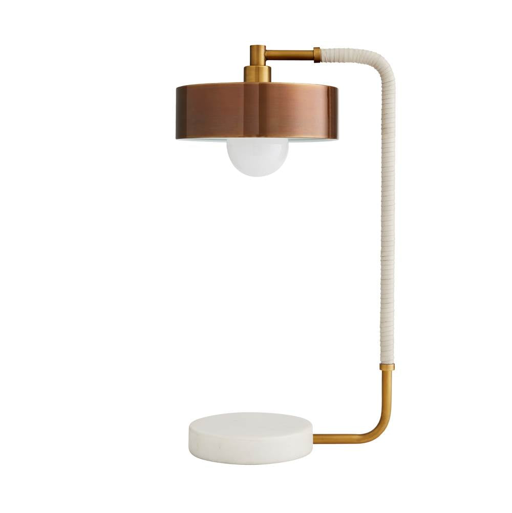 Arteriors Home 49735 Heritage Brass Antique Brass/heritage Brass/cream Leather/white Marble Image 6
