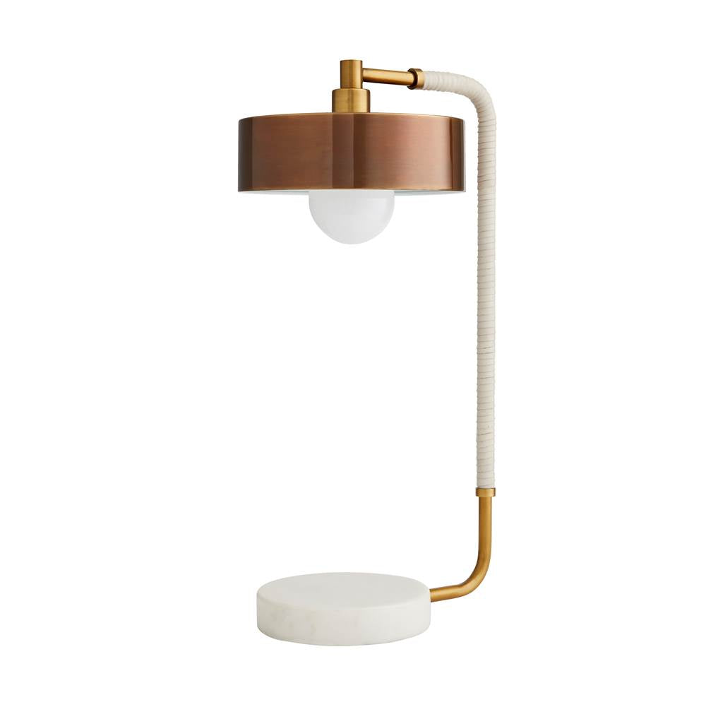 Arteriors Home 49735 Heritage Brass Antique Brass/heritage Brass/cream Leather/white Marble Image 1