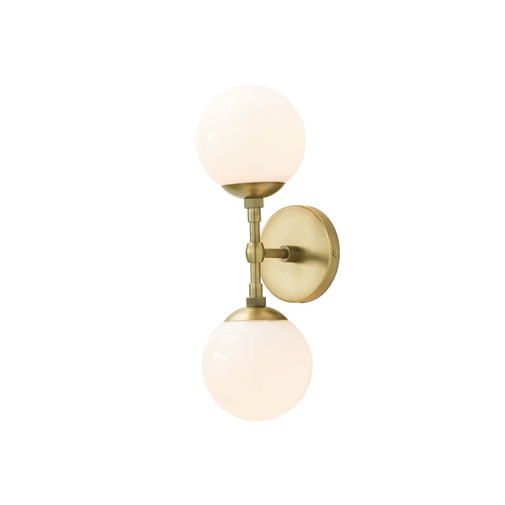 Arteriors Home  2 Light/ Antique Brass/ White Glass