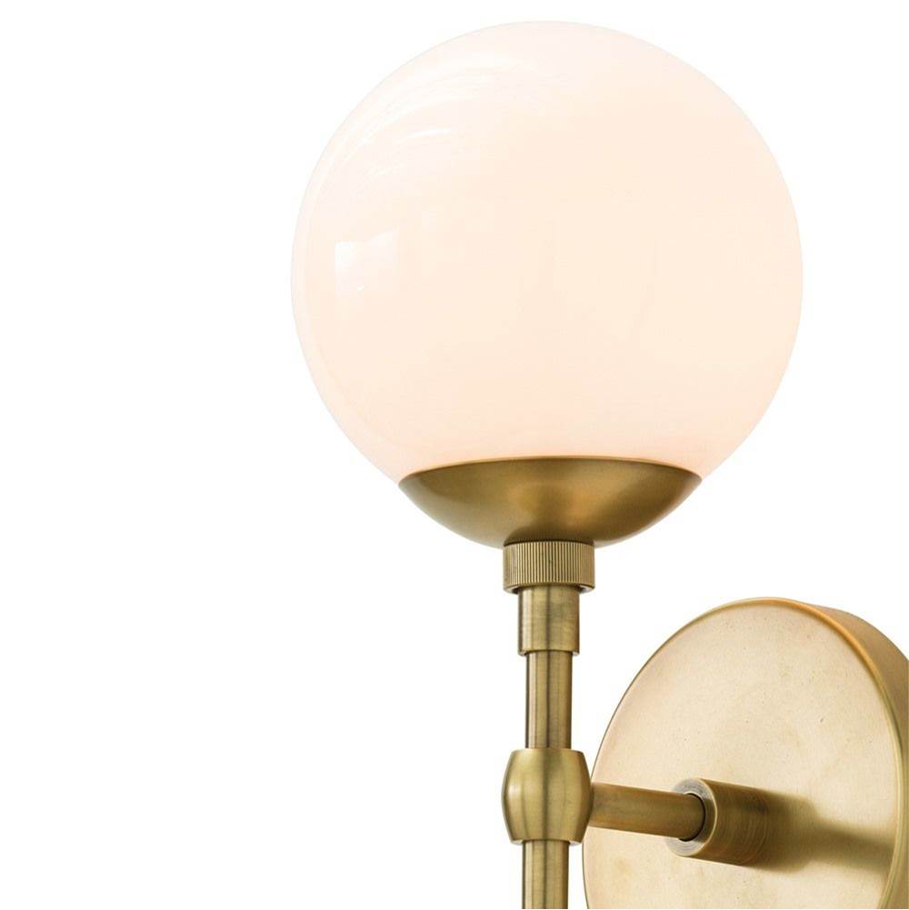 Arteriors Home 49961  2 Light/ Antique Brass/ White Glass Image 2
