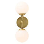 Arteriors Home 49961  2 Light/ Antique Brass/ White Glass Image 1