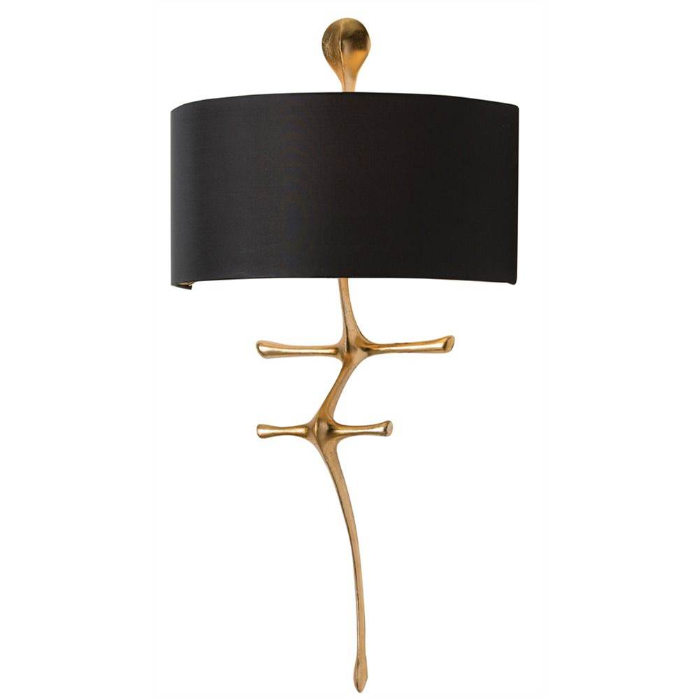 Arteriors Home  1 Light/gold Leafed Iron/black Microfiber Half-shade