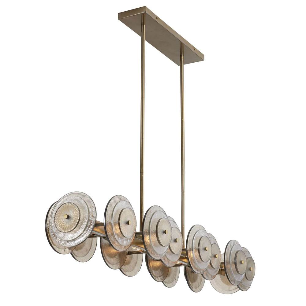 Arteriors Home  12 Light/clear  And Smoke Hammered Glass/antique Brass