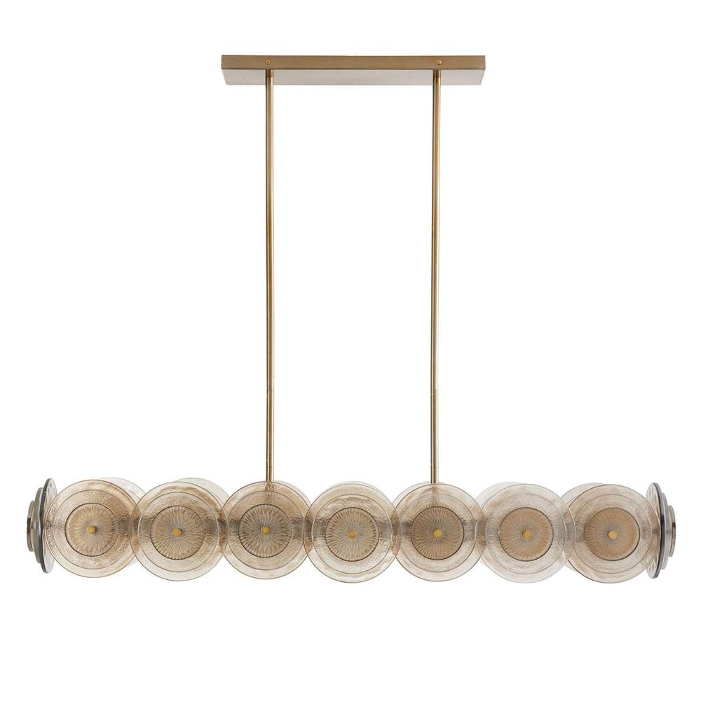 Arteriors Home 82012 Antique Brass 12 Light/clear  And Smoke Hammered Glass/antique Brass Image 1