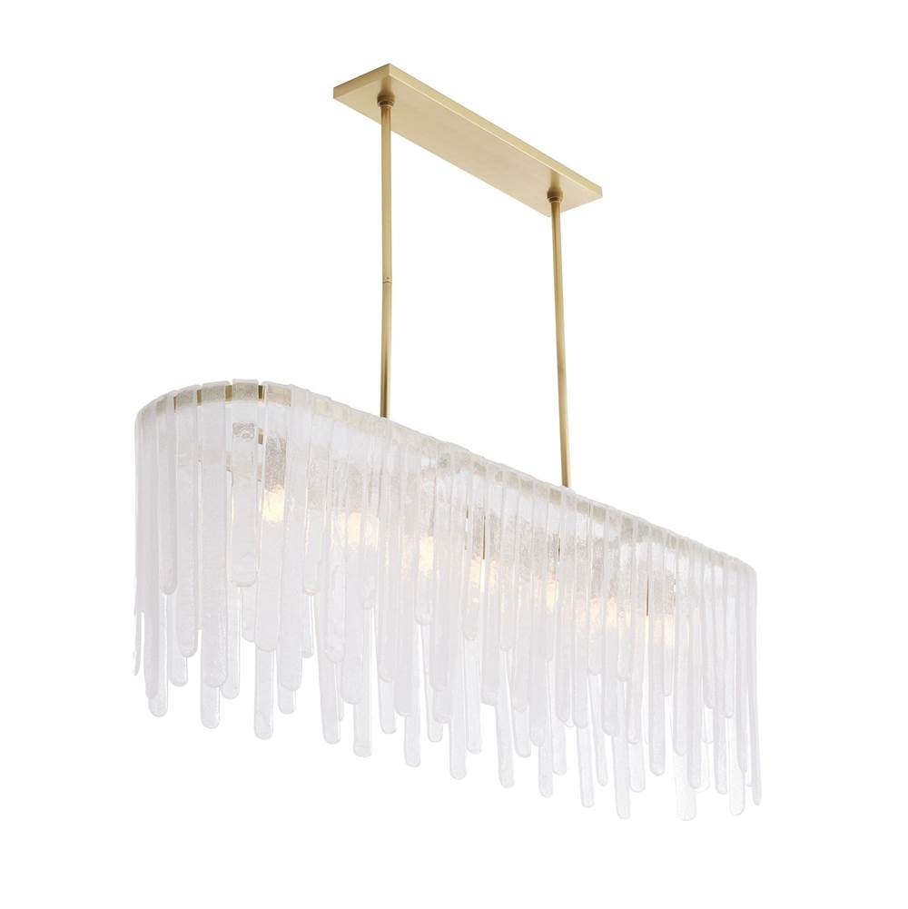 Arteriors Home 89065  7 Light/clear Seedy Glass/antique Brass Image 3