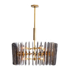 Arteriors Home  8 Light/smoke Seedy Glass/antique Brass