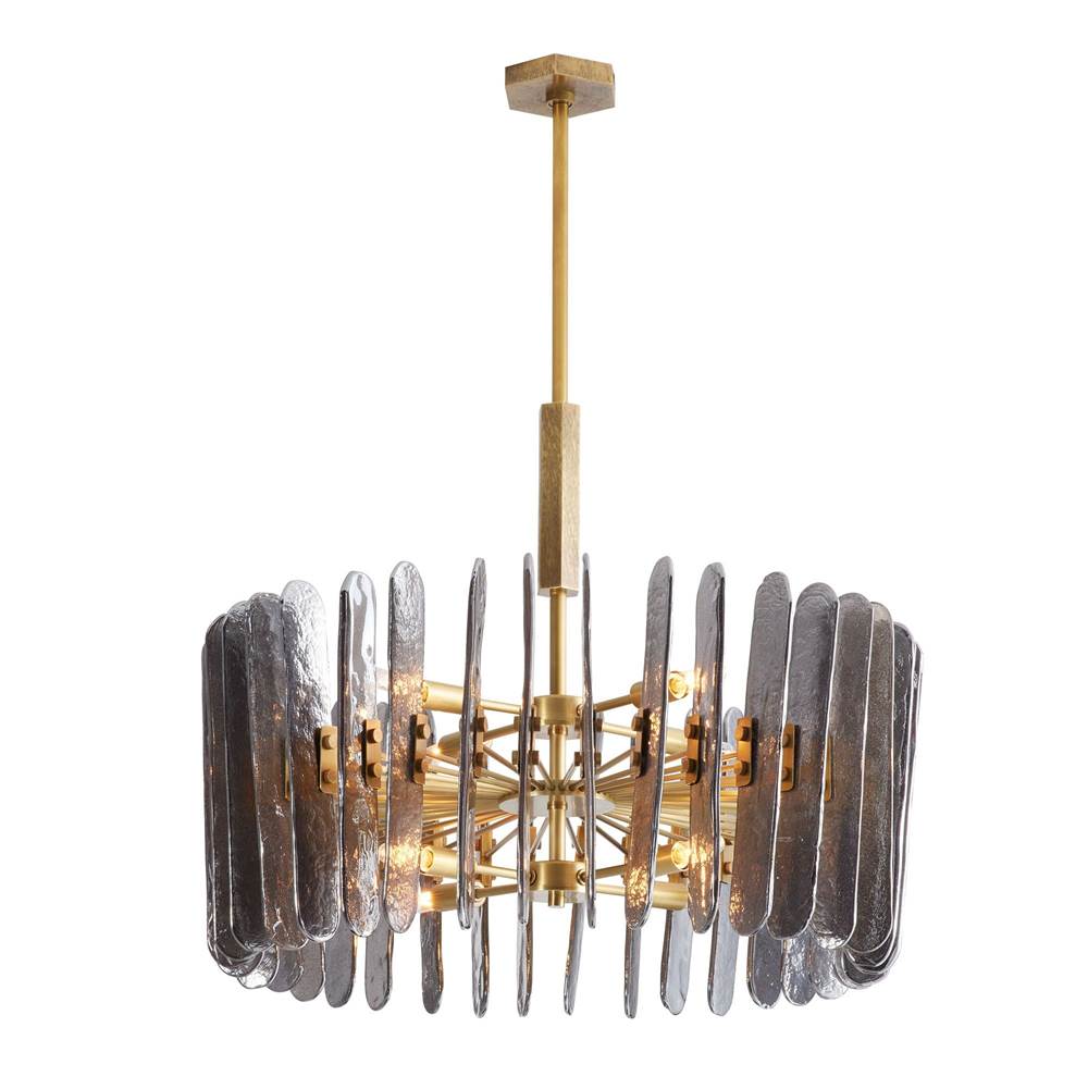 Arteriors Home 89066  8 Light/smoke Seedy Glass/antique Brass Image 3