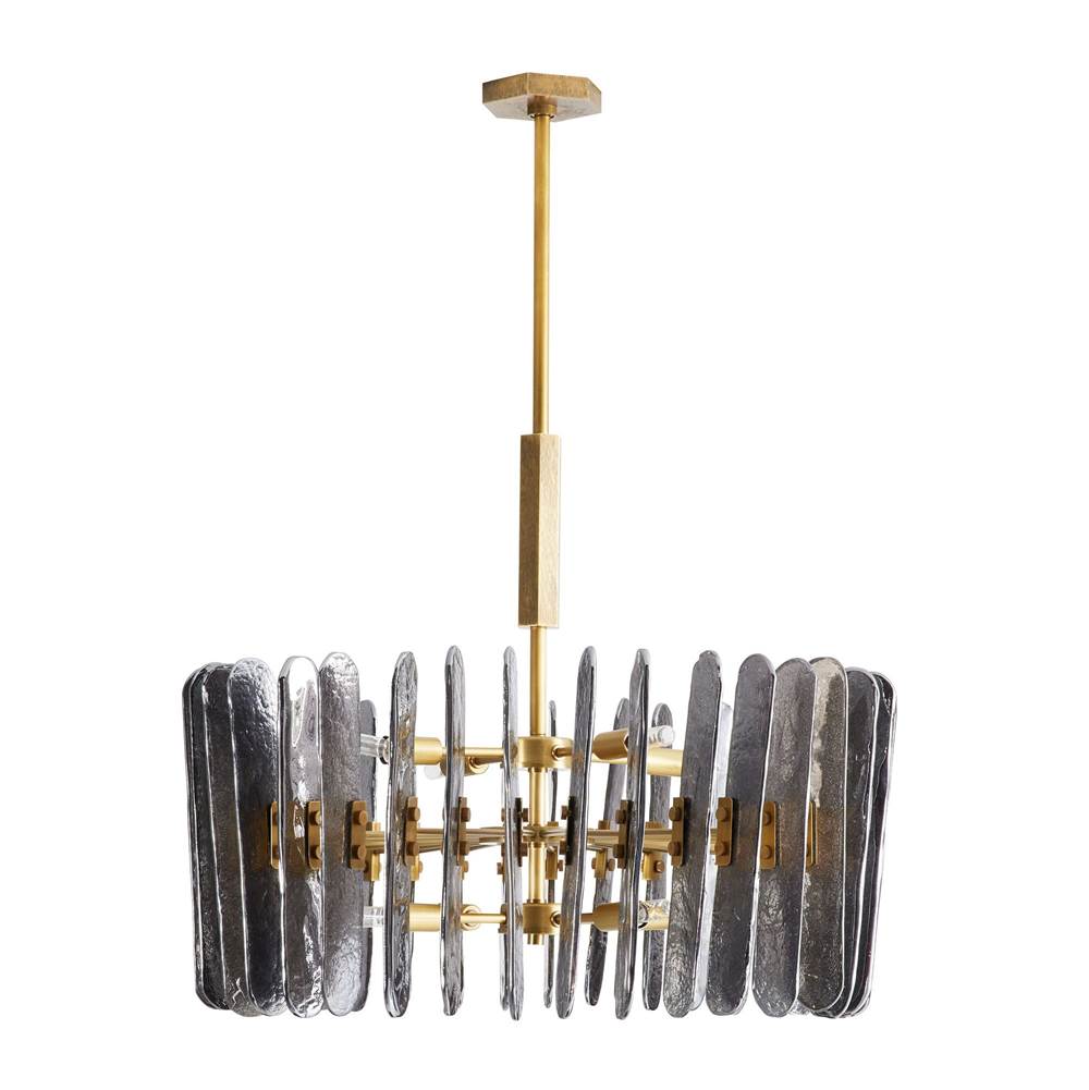 Arteriors Home 89066  8 Light/smoke Seedy Glass/antique Brass Image 1