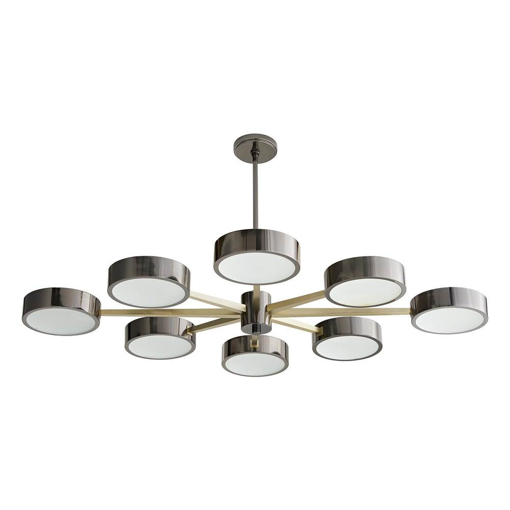 Arteriors Home  8 Light/pale Brass/black Nickel/frosted Glass