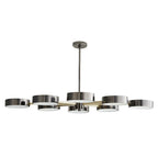 Arteriors Home 89097  8 Light/pale Brass/black Nickel/frosted Glass Image 1