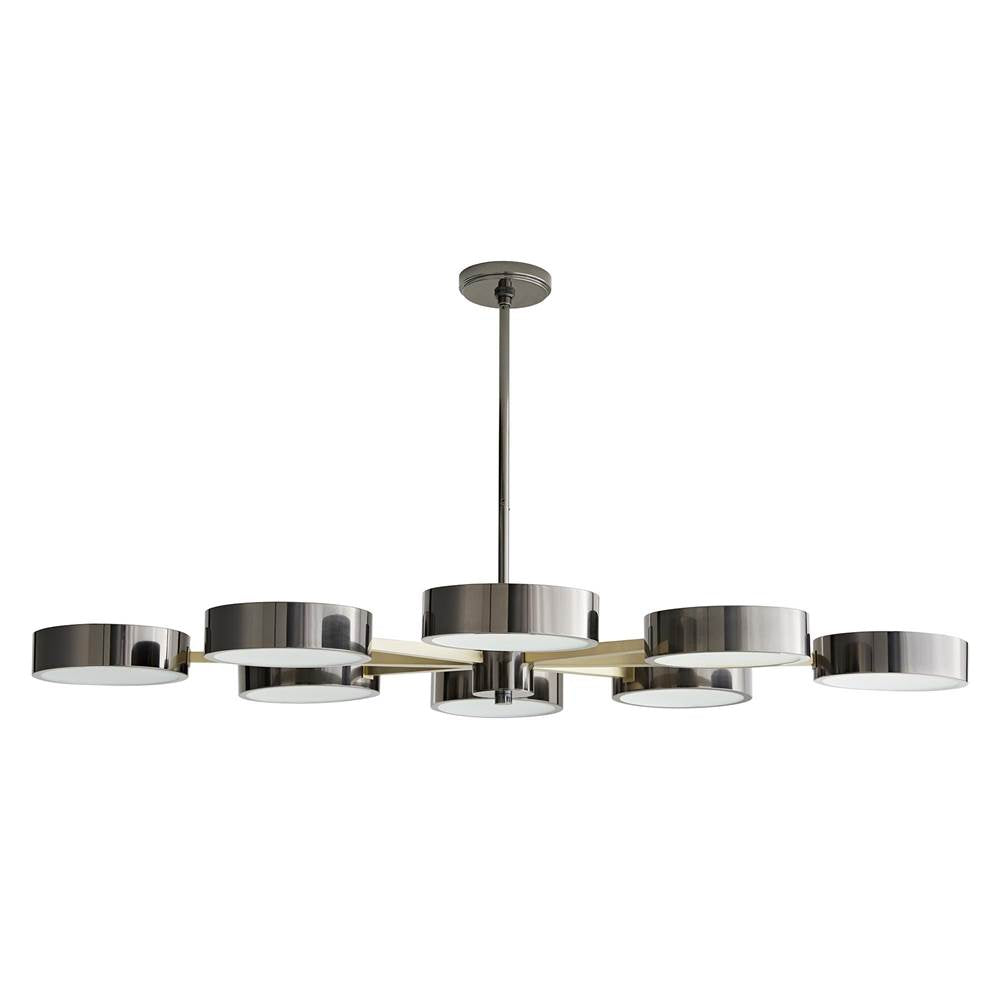Arteriors Home 89097  8 Light/pale Brass/black Nickel/frosted Glass Image 1