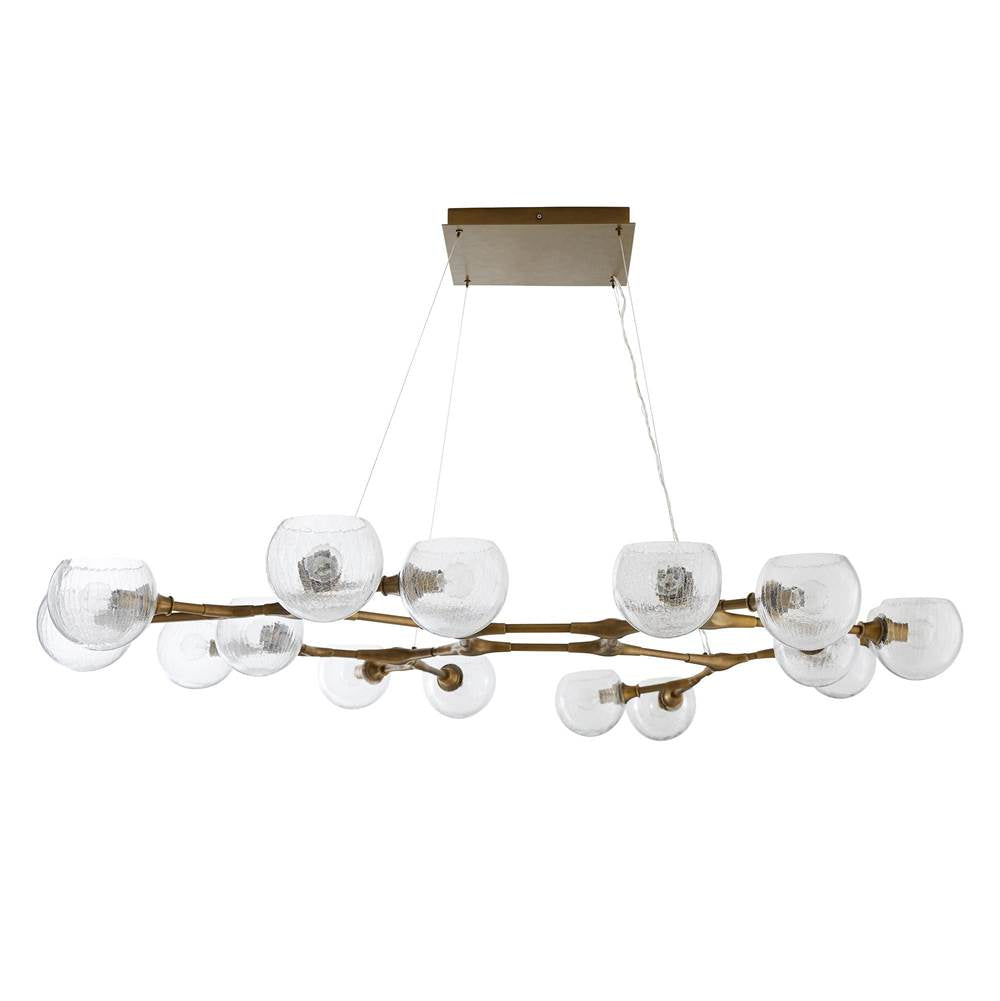 Arteriors Home 89103  16 Light/antique Brass/clear Crackle Glass Image 1