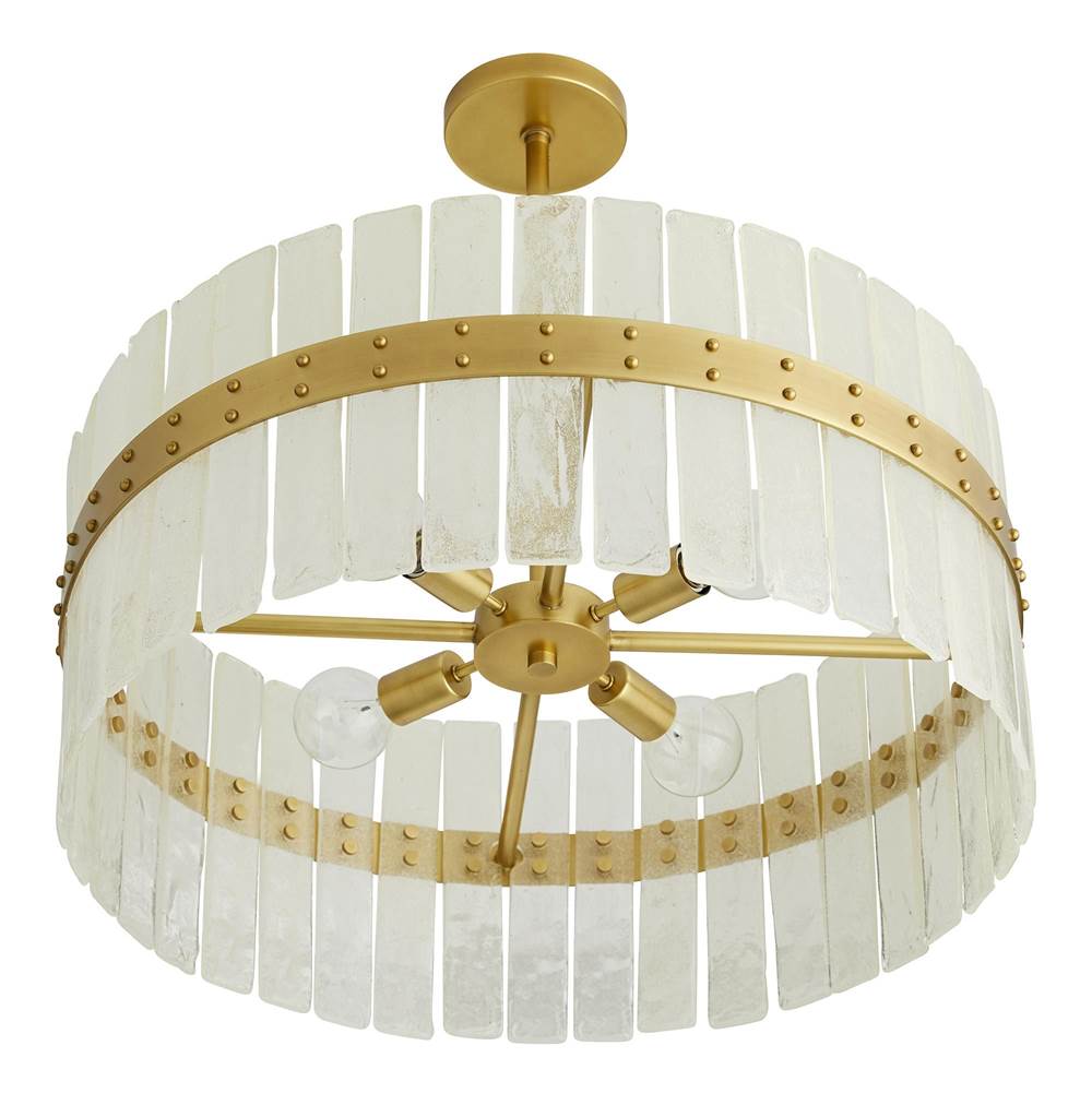 Arteriors Home 89312  4 Light/antique Brass/organic Seedy Glass Image 4