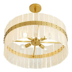 Arteriors Home 89312  4 Light/antique Brass/organic Seedy Glass Image 3