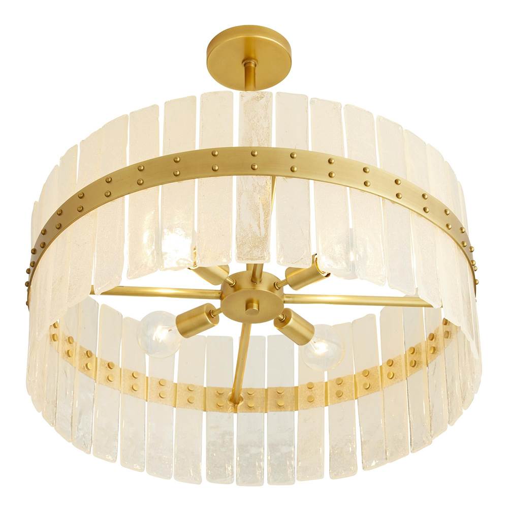 Arteriors Home 89312  4 Light/antique Brass/organic Seedy Glass Image 3