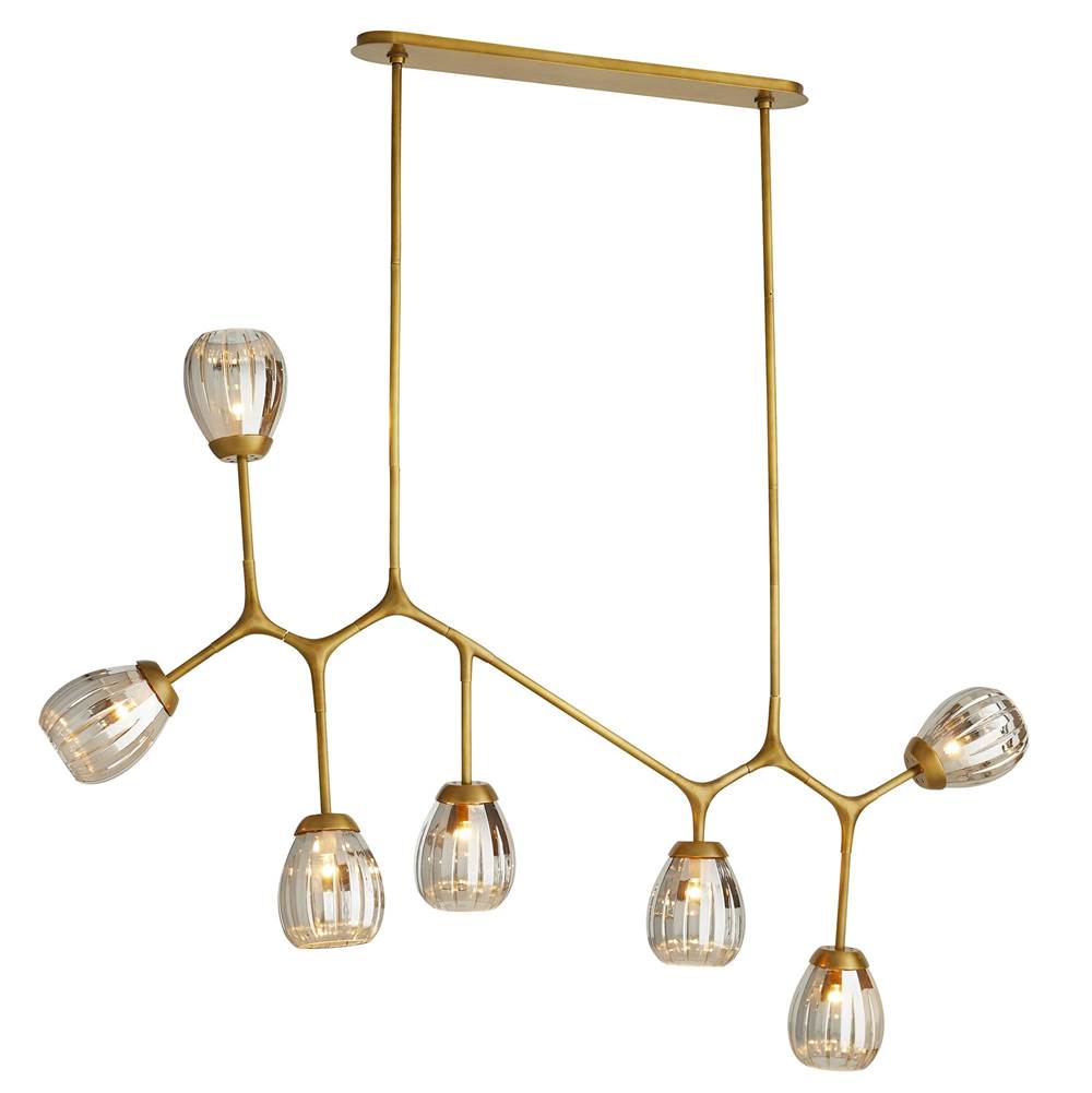 Arteriors Home  7 Light/antique Brass/smoke Luster Glass