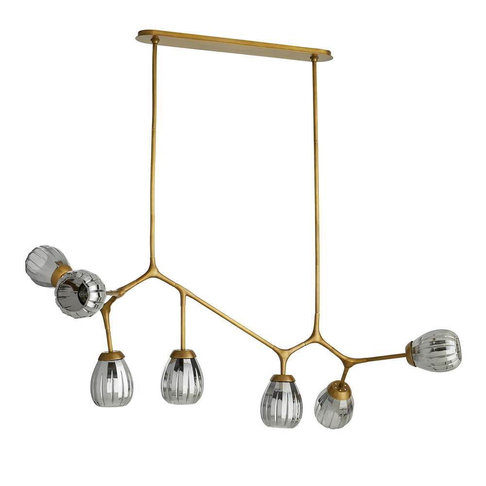 Arteriors Home 89313  7 Light/antique Brass/smoke Luster Glass Image 4