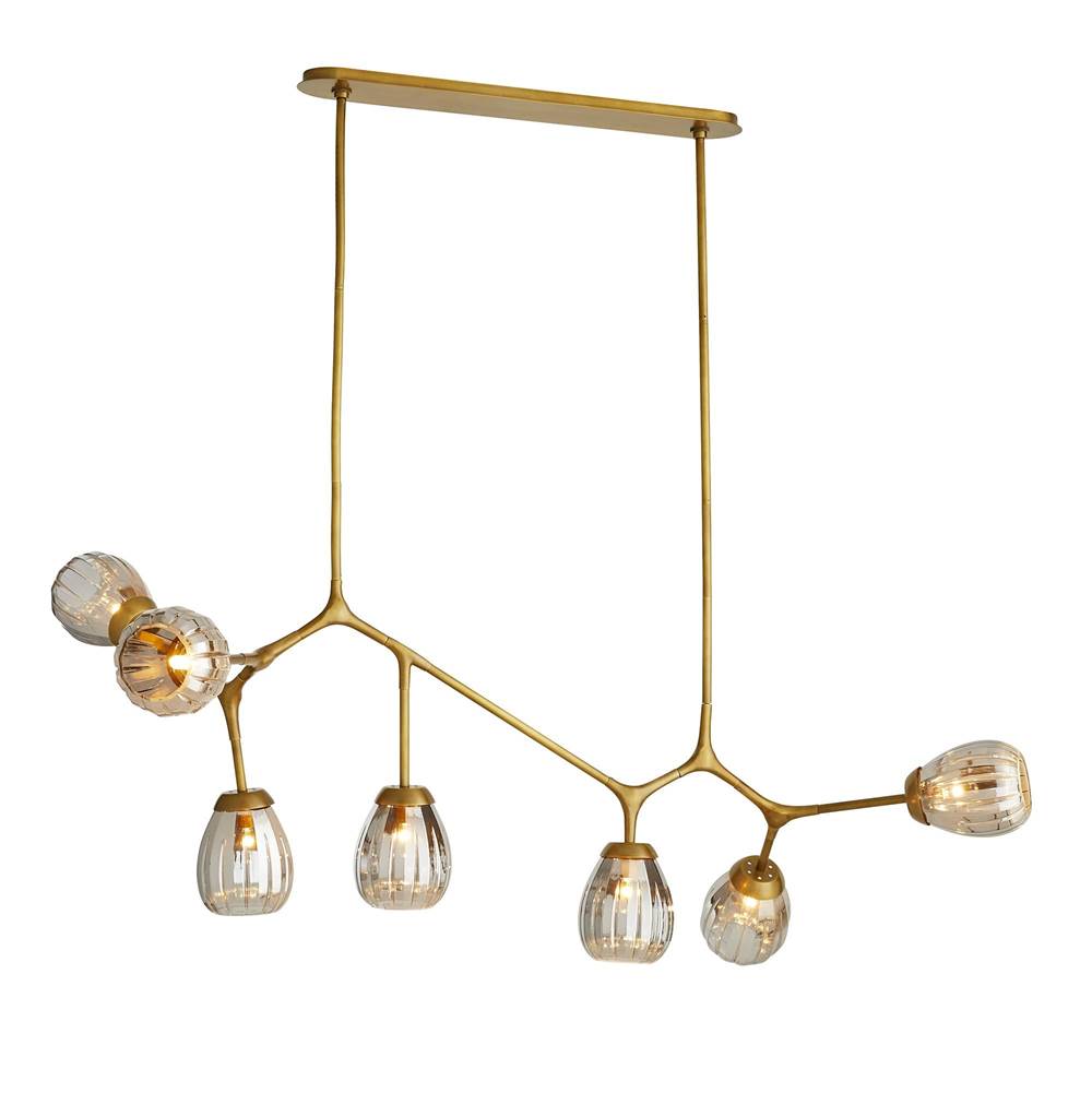 Arteriors Home 89313  7 Light/antique Brass/smoke Luster Glass Image 3