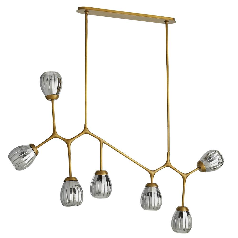Arteriors Home 89313  7 Light/antique Brass/smoke Luster Glass Image 1