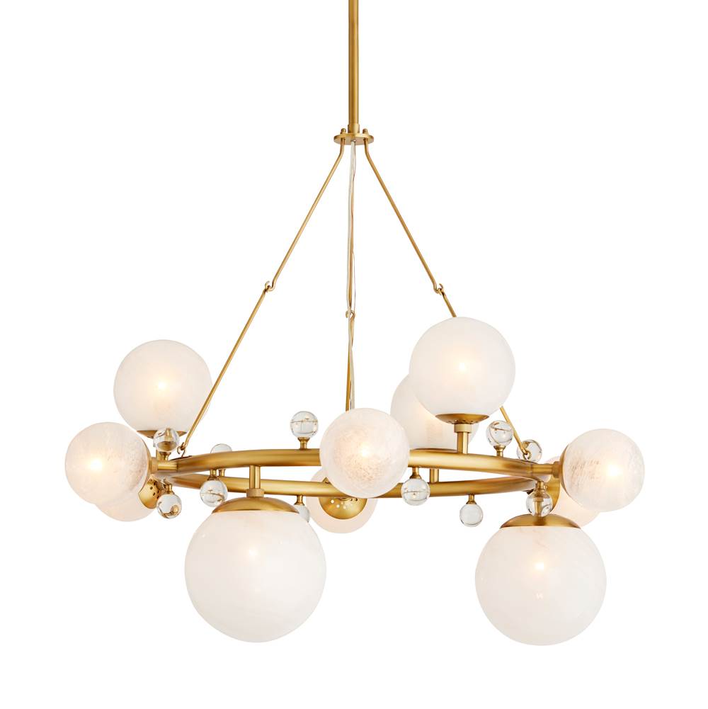 Arteriors Home Troon 12 Light/antique Brass/opal Swirl Glass