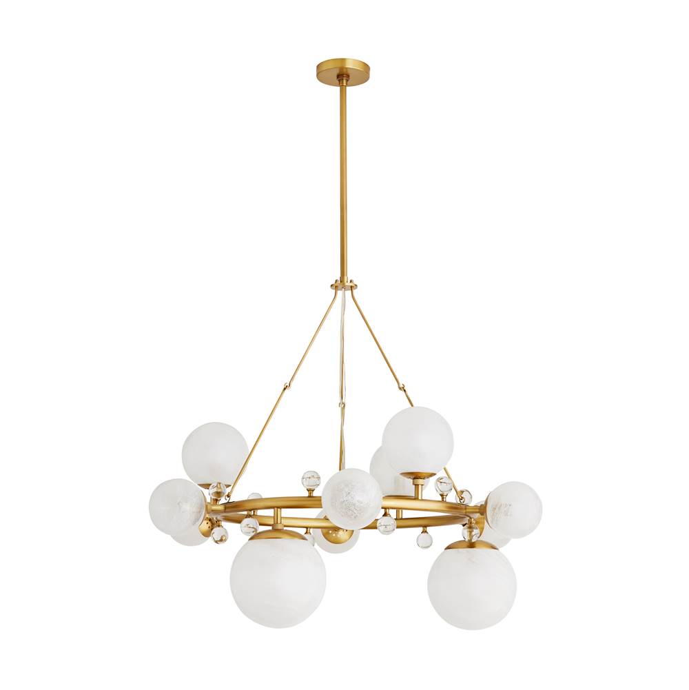 Arteriors Home 89447 Antique Brass 12 Light/antique Brass/opal Swirl Glass Image 8