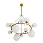 Arteriors Home 89447 Antique Brass 12 Light/antique Brass/opal Swirl Glass Image 6