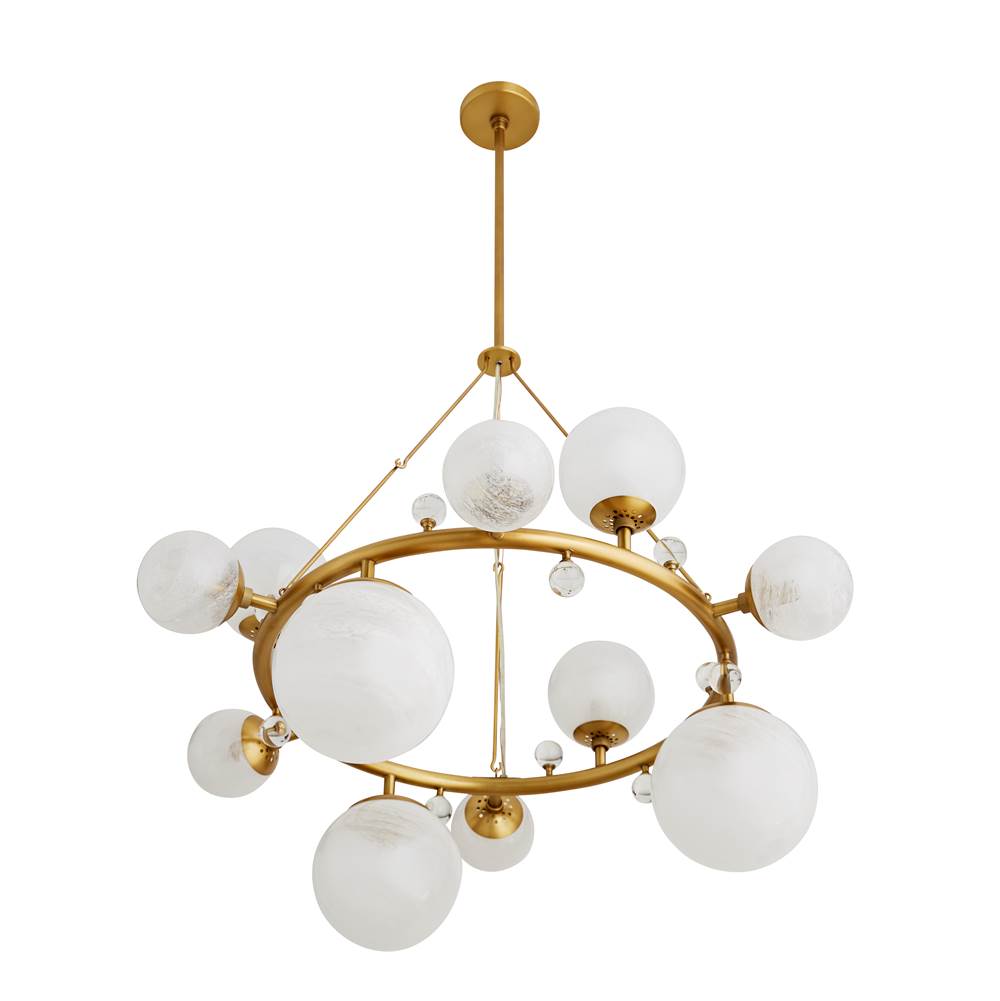Arteriors Home 89447 Antique Brass 12 Light/antique Brass/opal Swirl Glass Image 6