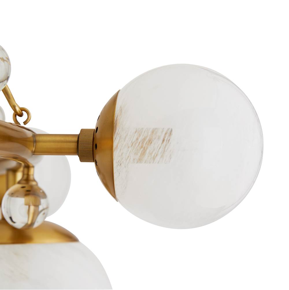 Arteriors Home 89447 Antique Brass 12 Light/antique Brass/opal Swirl Glass Image 4