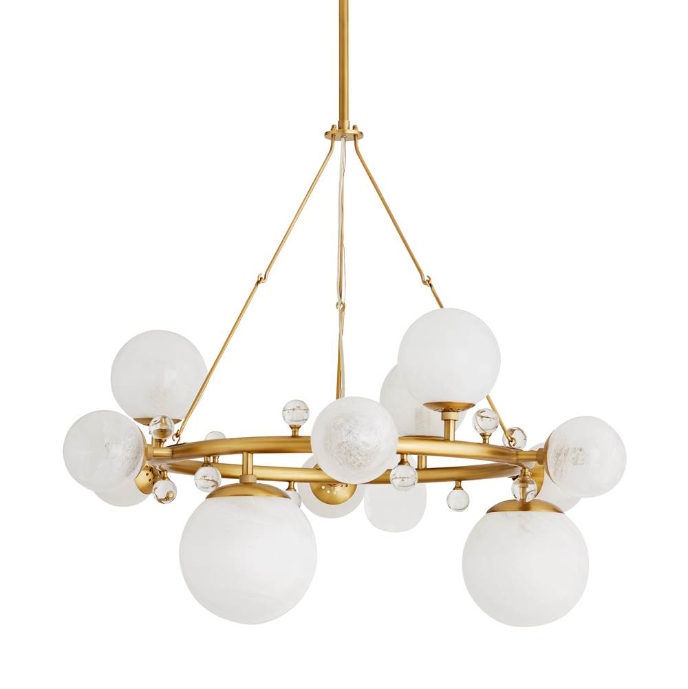 Arteriors Home 89447 Antique Brass 12 Light/antique Brass/opal Swirl Glass Image 1