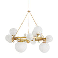 Arteriors Home 89447 Antique Brass 12 Light/antique Brass/opal Swirl Glass Image 1
