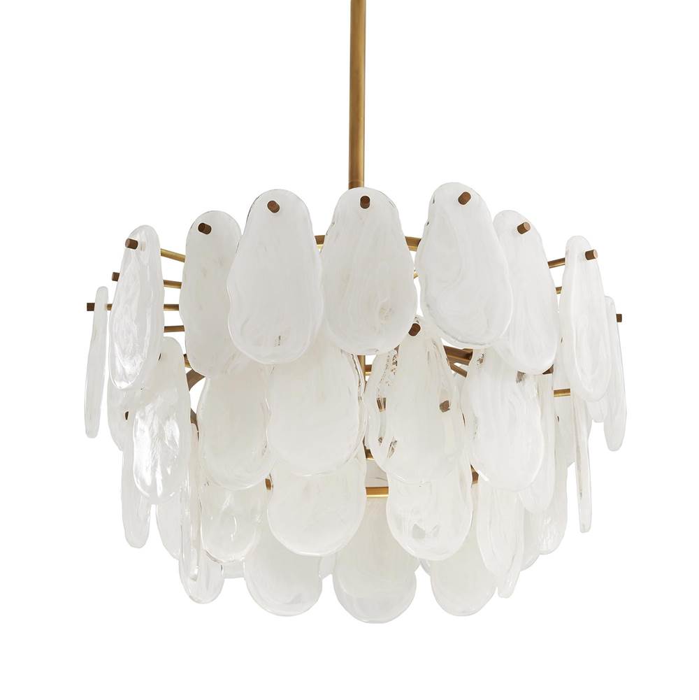 Arteriors Home  3 Light/antique Brass/white Marbled Glass