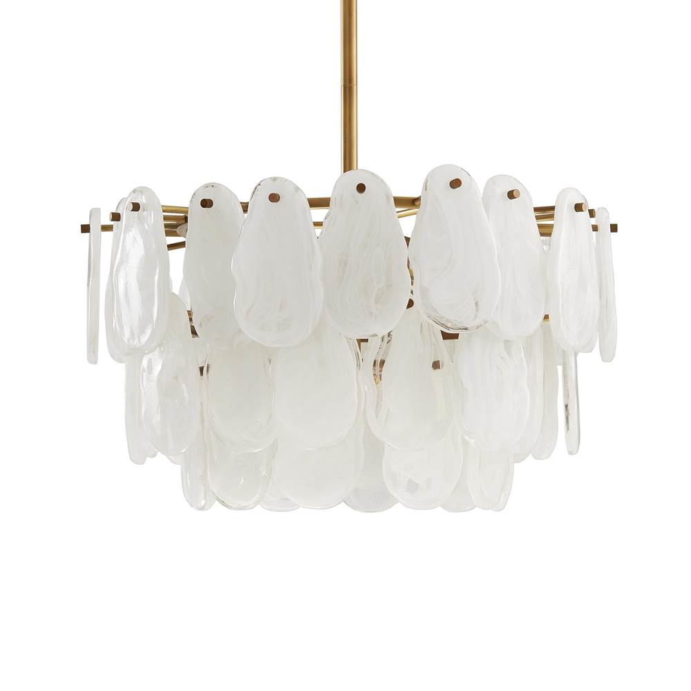 Arteriors Home 89454  3 Light/antique Brass/white Marbled Glass Image 1