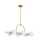 Arteriors Home 89467 Antique Brass 6 Light/antique Brass/cream Leather/opal Glass Image 9
