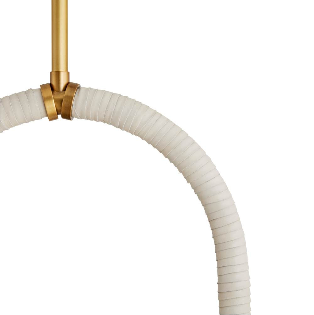 Arteriors Home 89467 Antique Brass 6 Light/antique Brass/cream Leather/opal Glass Image 3