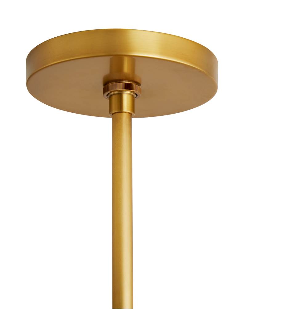 Arteriors Home 89467 Antique Brass 6 Light/antique Brass/cream Leather/opal Glass Image 2