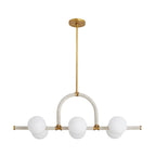 Arteriors Home 89467 Antique Brass 6 Light/antique Brass/cream Leather/opal Glass Image 1