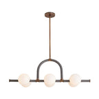 Arteriors Home Harrison 6 Light/heritage Brass/graphite Leather/opal Glass