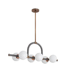 Arteriors Home 89469 Heritage Brass 6 Light/heritage Brass/graphite Leather/opal Glass Image 9